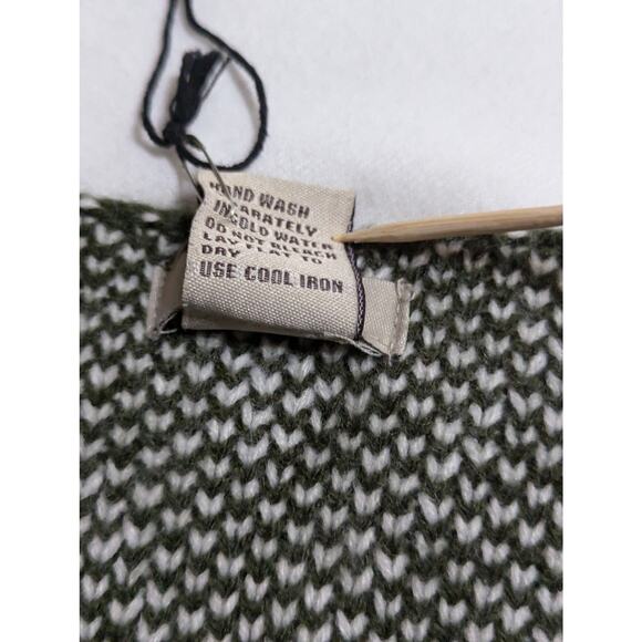 Escio long cardigan Sz LGreen /white New Bust 40" Length 30" Diamond knit - Picture 5 of 12